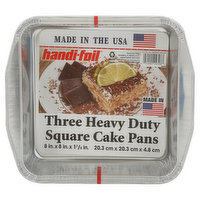 Handi-Foil Cake Pans, Square, Heavy Duty - 3 Each 