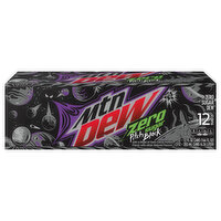 Mtn Dew Soda, Zero Sugar, Dark Citrus Punch - 12 Each 