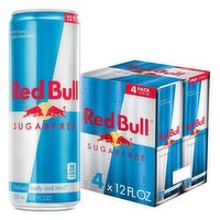 Red Bull Energy Drink, Sugarfree, 4 Pack