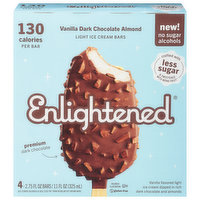 Enlightened Ice Cream Bars, Light, Vanilla Dark Chocolate Almond - 4 Each 