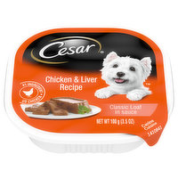 Cesar Canine Cuisine, Chicken & Liver Recipe, Classic Loaf in Sauce