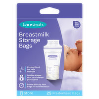 Lansinoh Storage Bags, Breastmilk, Presterilized - 25 Each 