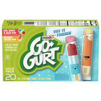 Go-Gurt Ice Cream Pops, Low Fat, Red, White & Blue Pop & Orange Cream Pop, Value Pack - 20 Each 