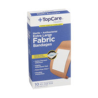 Topcare Antibacterial Fabric First Aid Antiseptic All One Size Extra Large Bandages - 10 Each 