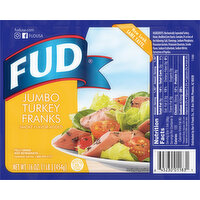 FUD Turkey Franks, Jumbo - 16 Ounce 