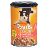 Paws Happy Life Dog Food, with Beef Cuts in Gravy - 22 Ounce 