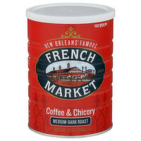 French Market Coffee & Chicory, Medium-Dark Roast - 12 Ounce 