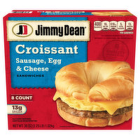 Jimmy Dean Sandwiches, Croissant, Sausage, Egg & Cheese - 8 Each