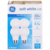 GE Light Bulbs, LED, Soft White, 60 Watts - 4 Each 