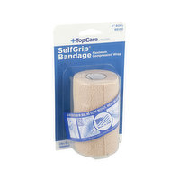 Topcare Selfgrip, Maximum Compression Wrap Bandage 4" Roll, Beige - 1 Each 