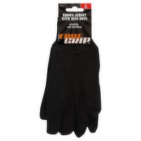 True Grip Gloves, Brown Jersey, with Mini-Dots, Large - 1 Each 