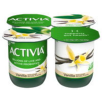 Activia Yogurt, Lowfat, 1.5% Milkfat, Vanilla - 4 Each 