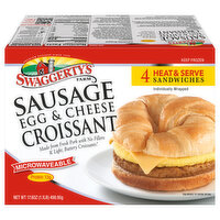 Swaggerty's Farm Sandwiches, Sausage, Egg & Cheese Croissant - 4 Each 