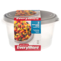 GoodCook Containers + Lids, Extra-Large Bowls - 2 Each 