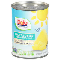 Dole Pineapple Chunks, in 100% Pineapple Juice - 20 Ounce 