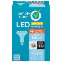 Simply Done Light Bulb, LED, Floodlight, Soft White, 7 Watts - 1 Each 