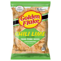 Golden Flake Chicharrones, Fried Pork Skins, Chili Lime - 4 Ounce 