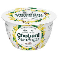 Chobani Yogurt, Greek, Nonfat, Zero Sugar, Vanilla Flavored
