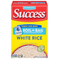 Success White Rice, Boil-in-Bag, Family Size Bags - 6 Each 