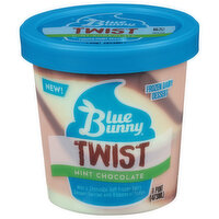 Blue Bunny Frozen Dairy Dessert, Mint Chocolate, Twist - 1 Pint 