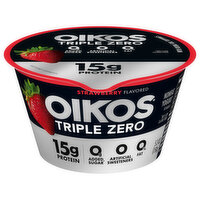 Oikos Yogurt, Greek, Nonfat, Strawberry, Blended - 5.3 Ounce 