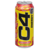 C4 Energy Drink, Performance, Zero Sugar, Starburst Cherry - 16 Fluid ounce 