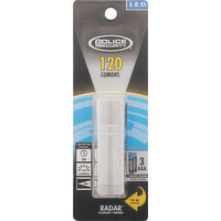 Police Security Flashlight, LED, Radar, 120 Lumens - 1 Each 