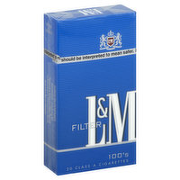 L&M Cigarettes, Filter, Blue Pack, 100's - 20 Each 
