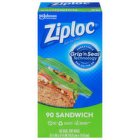 Ziploc Seal Top Bags, Sandwich - 90 Each