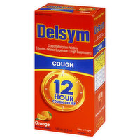 Delsym Cough Relief, 12 Hour, Day or Night, Orange Flavored Liquid