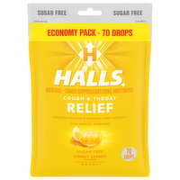 HALLS HALLS Relief Honey Lemon Sugar Free Cough Drops, Economy Pack, 70 Drops - 7.655 Ounce 