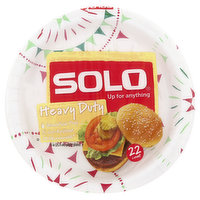 Solo Paper Plates, Heavy Duty, 10 Inch - 22 Each