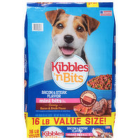 Kibbles 'n Bits Dog Food, Bacon & Steak Flavor, Mini Bits, Value Size