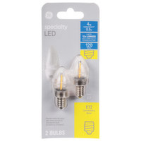 GE Light Bulb, LED, Clear, 0.5 Watts - 2 Each
