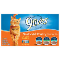 9 Lives Cat Food, Seafood & Poultry Favorites, Variety - 24 Each 