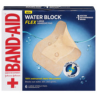 Band-Aid Adhesive Pad, Flex, Large - 6 Each 