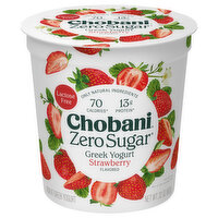 Chobani Yogurt, Zero Sugar, Nonfat, Strawberry - 32 Ounce 