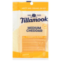 Tillamook Cheese, Medium Cheddar, Farmstyle Slices - 9 Each 