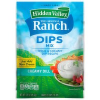 Hidden Valley Dips Mix, Creamy Dill, Thick & Creamy - 0.9 Ounce 