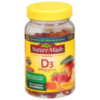 Nature Made D3, 2000 IU (50 mcg), Gummies, Strawberry, Peach & Mango, Value Size - 150 Each 