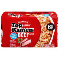 Nissin Ramen Noodle Soup, Beef Flavor, 6 Pack