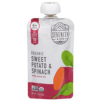 Serenity Kids Baby Food, Sweet Potato & Spinach, with Olive Oil, Organic, 6+ Months - 3.5 Ounce 