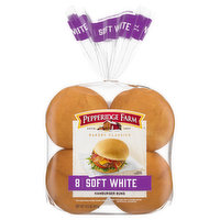 Pepperidge Farm Hamburger Buns, Soft White - 8 Each 