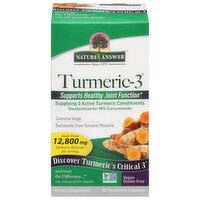 Nature's Answer Turmeric-3, 12800 mg, Vegetarian Capsules - 90 Each
