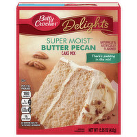 Betty Crocker Cake Mix, Butter Pecan, Delights - 15.25 Ounce 