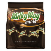 Mars A creamy caramel and smooth nougat enrobed in rich milk chocolate for a deliciously distracting experience with every bite. Milky Way Minis are delicious whether simply unwrapped and enjoyed, or incorporated into your favorite dessert recipes. - 9 Ounce 