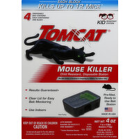 Tomcat Mouse Killer, Child Resistant, Disposable Station - 4 Each 