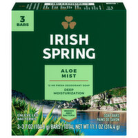 Irish Spring Soap Bars, Aloe Mist - 3 Each 