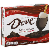 Dove Ice Cream Bars, with Dark Chocolate, Vanilla - 3 Each 