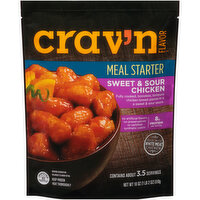 Crav'n Flavor Sweet & Sour Chicken Fully Cooked, Boneless, Tempura Chicken Breast Pieces In A Sweet & Sour Sauce Meal Starter